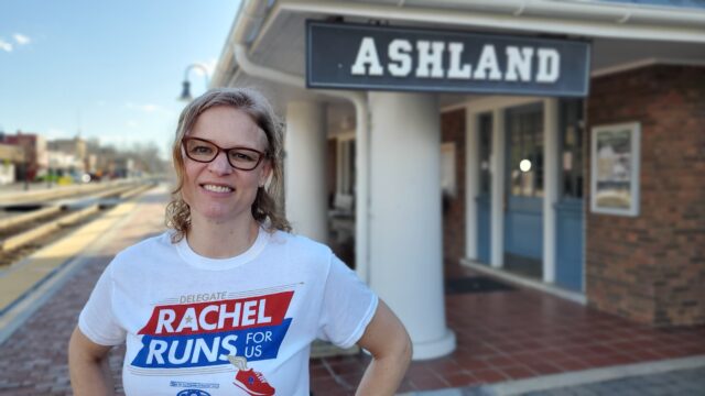Rachel at the Ashland train station
